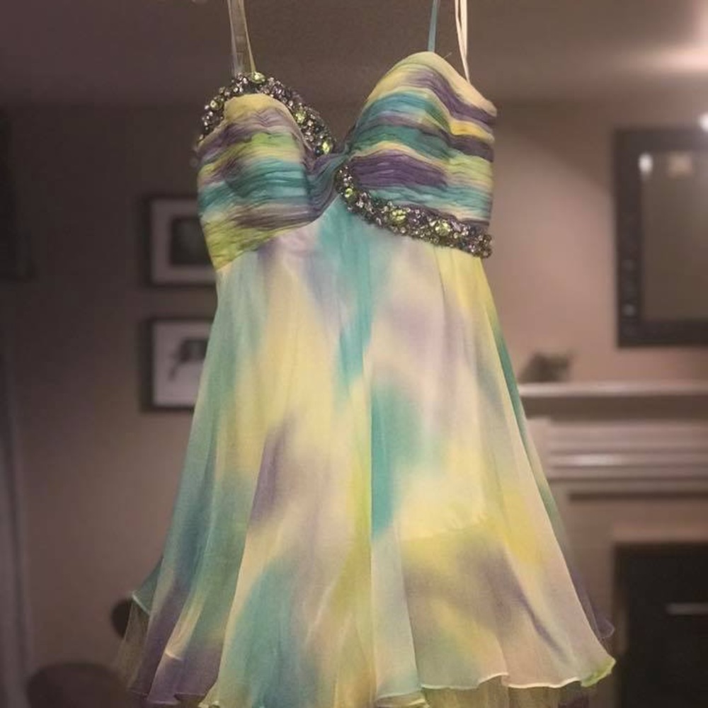Mac Duggal rare tie dye Cocktail